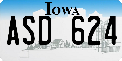 IA license plate ASD624