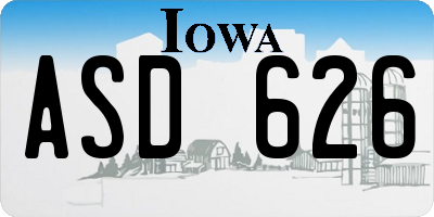 IA license plate ASD626