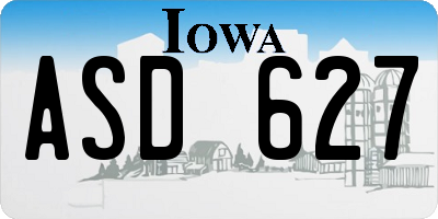 IA license plate ASD627