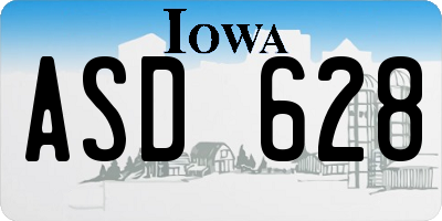 IA license plate ASD628