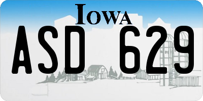 IA license plate ASD629
