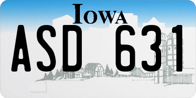 IA license plate ASD631