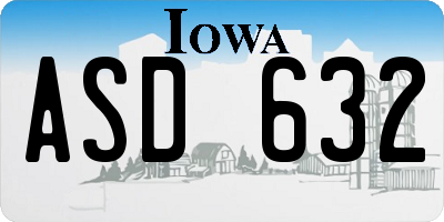 IA license plate ASD632