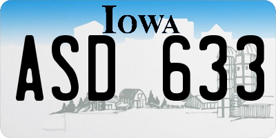 IA license plate ASD633