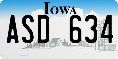 IA license plate ASD634