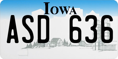 IA license plate ASD636