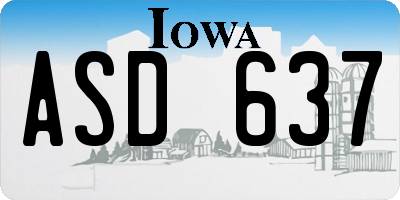 IA license plate ASD637