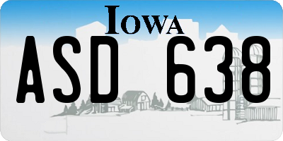 IA license plate ASD638