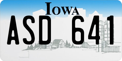 IA license plate ASD641