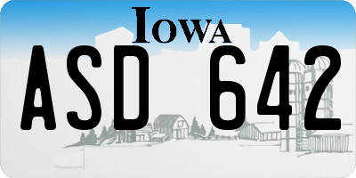 IA license plate ASD642