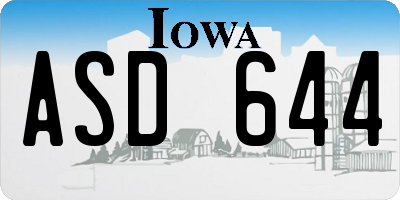 IA license plate ASD644
