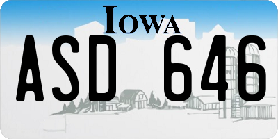 IA license plate ASD646