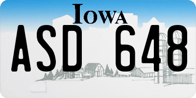 IA license plate ASD648