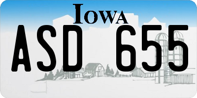 IA license plate ASD655