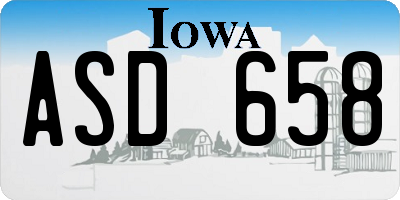 IA license plate ASD658