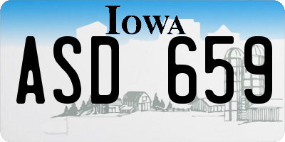 IA license plate ASD659