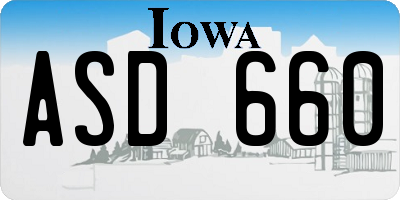 IA license plate ASD660