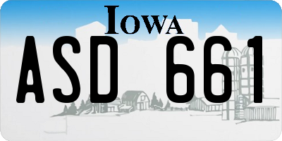 IA license plate ASD661