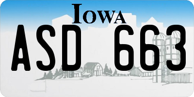 IA license plate ASD663