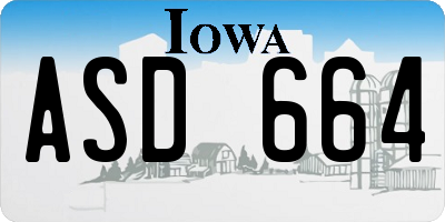 IA license plate ASD664
