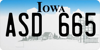 IA license plate ASD665