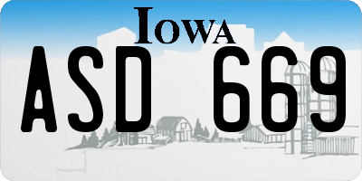 IA license plate ASD669