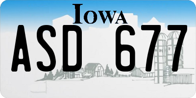 IA license plate ASD677