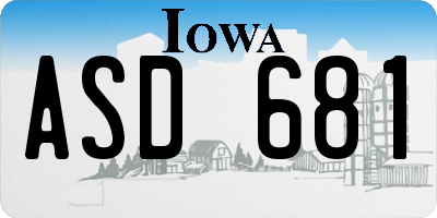 IA license plate ASD681