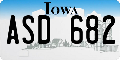 IA license plate ASD682