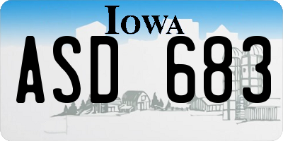 IA license plate ASD683