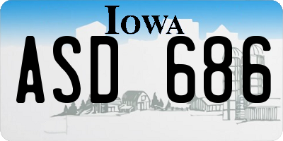 IA license plate ASD686