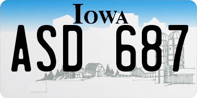 IA license plate ASD687