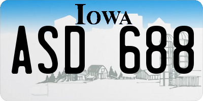 IA license plate ASD688
