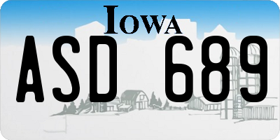 IA license plate ASD689