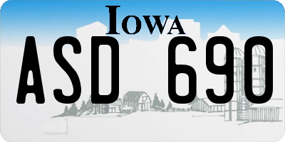 IA license plate ASD690
