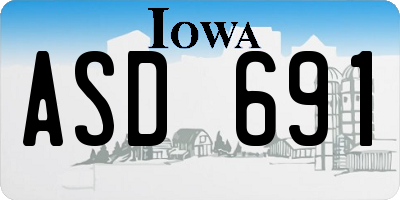 IA license plate ASD691
