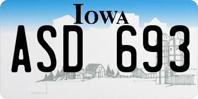 IA license plate ASD693