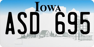 IA license plate ASD695