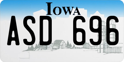 IA license plate ASD696