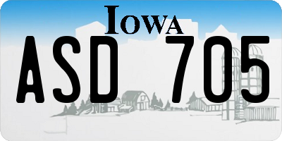 IA license plate ASD705