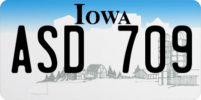 IA license plate ASD709