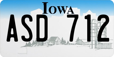 IA license plate ASD712