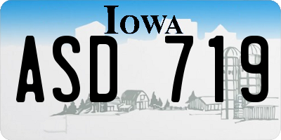 IA license plate ASD719