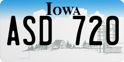 IA license plate ASD720