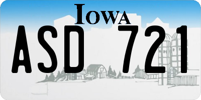 IA license plate ASD721