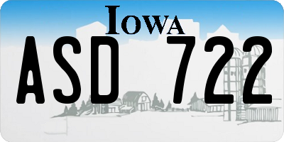 IA license plate ASD722