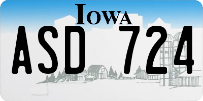 IA license plate ASD724
