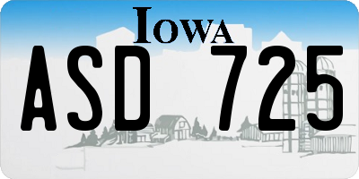 IA license plate ASD725