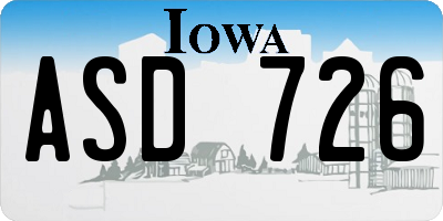 IA license plate ASD726