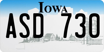 IA license plate ASD730